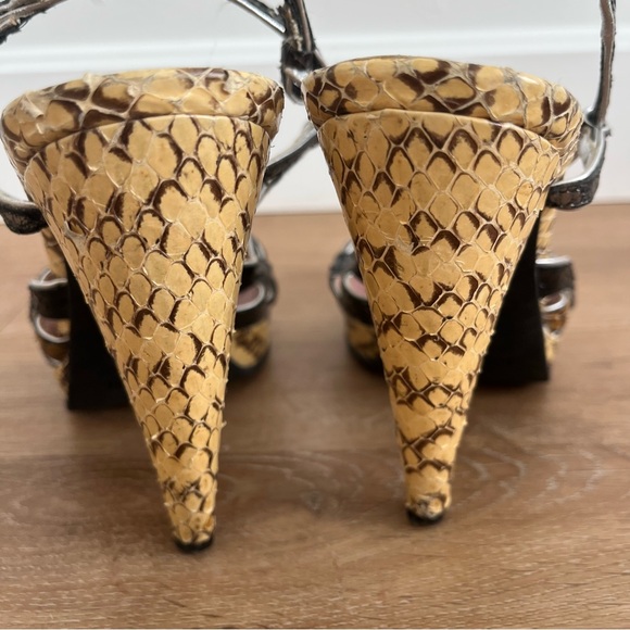 Vintage Miu Miu Snakeskin Strappy Heels, 6 - Picture 5 of 10